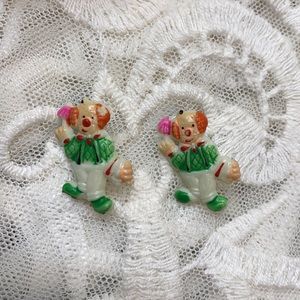 Vintage Creepy Clown Bozo Earrings